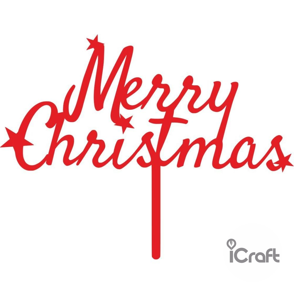 Cake Topper Merry Christmas 2 - 1