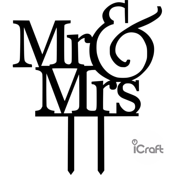 Cake Topper Mr & Mrs 1 - 1