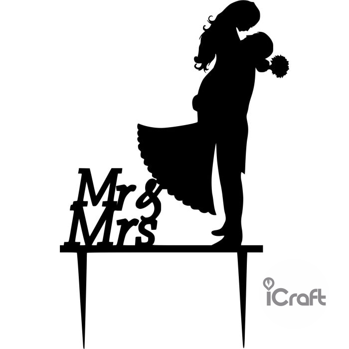 Cake Topper Mr & Mrs 3 - 1