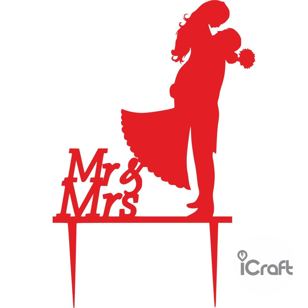 Cake Topper Mr & Mrs 3 - 2