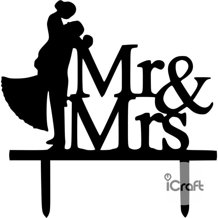 Cake Topper Mr & Mrs 2 - 1