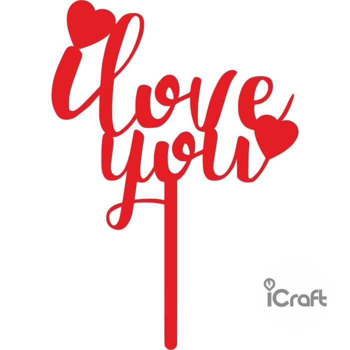 Cake Topper I love You - 2