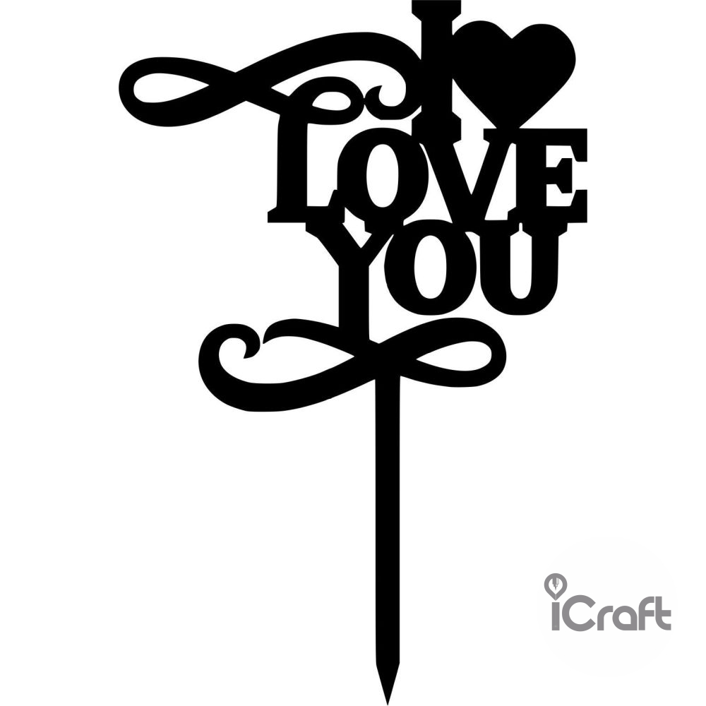 Cake Topper I Love you 2 - 1