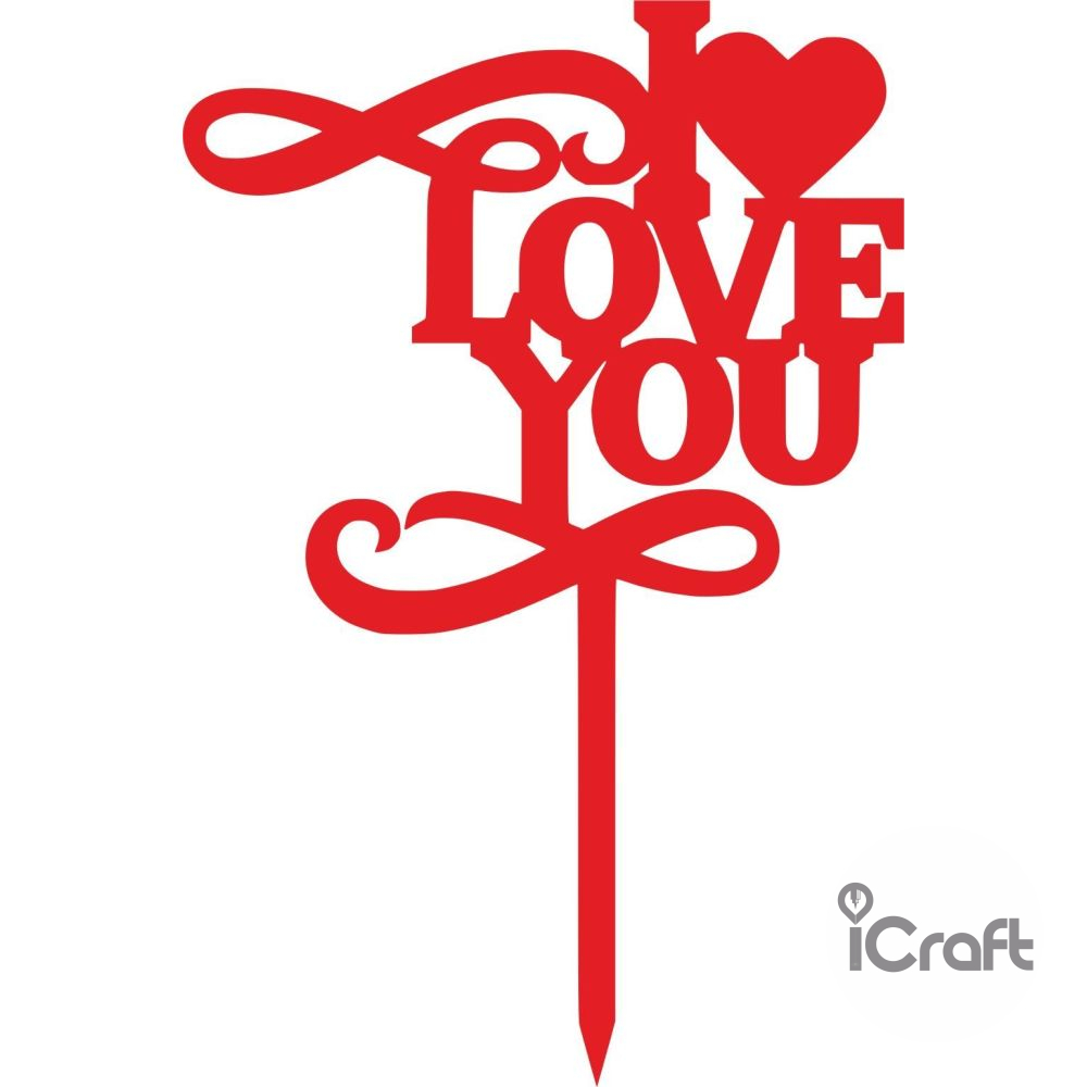 Cake Topper I Love you 2 - 2