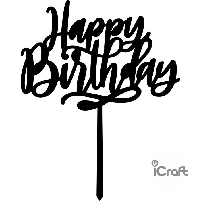 Cake Topper happy birthday 2 - 1