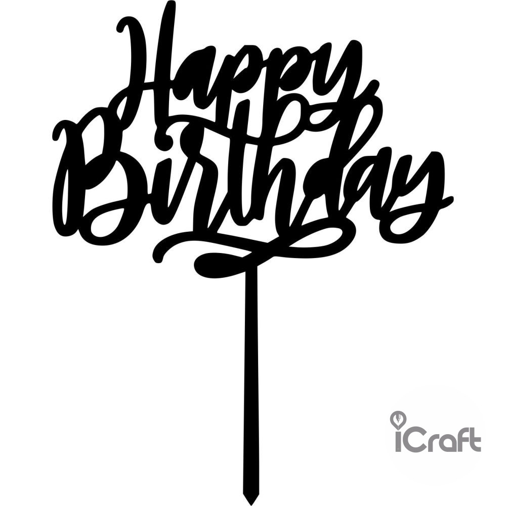 Cake Topper happy birthday 2 - 1