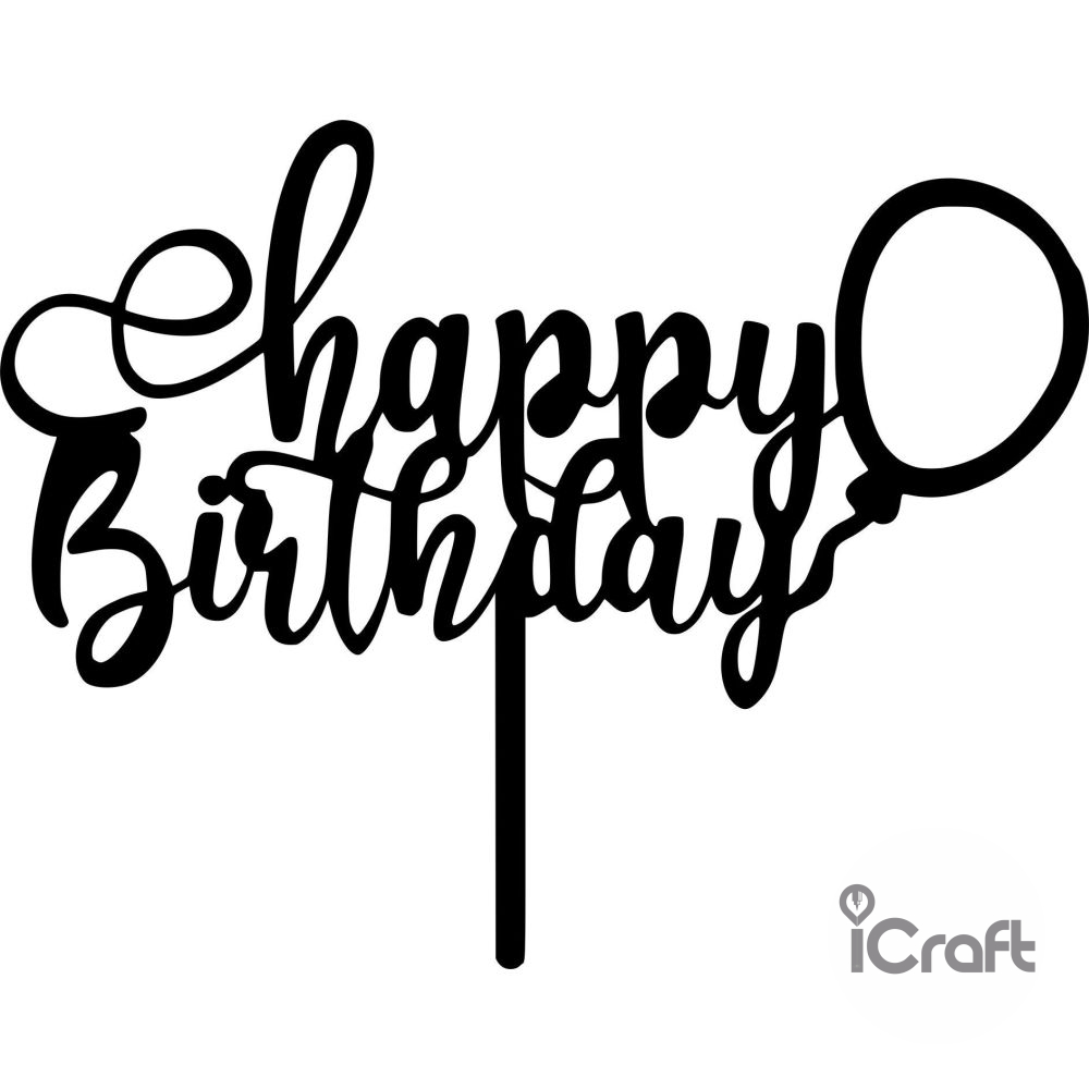 Cake Topper happy ballon - 1