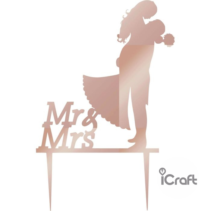 Cake Topper Mr & Mrs 3 - 8