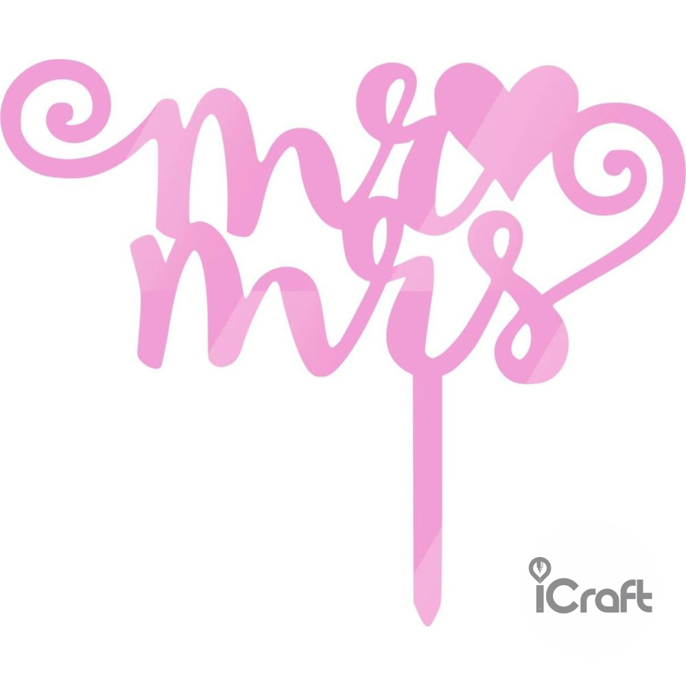 Cake Topper Mr & Mrs 5 - 7