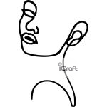 Cake Topper womαn silhouette 1 - 1
