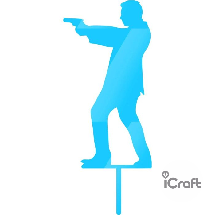 Cake Topper man with gun - 1