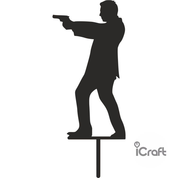 Cake Topper man with gun - 7
