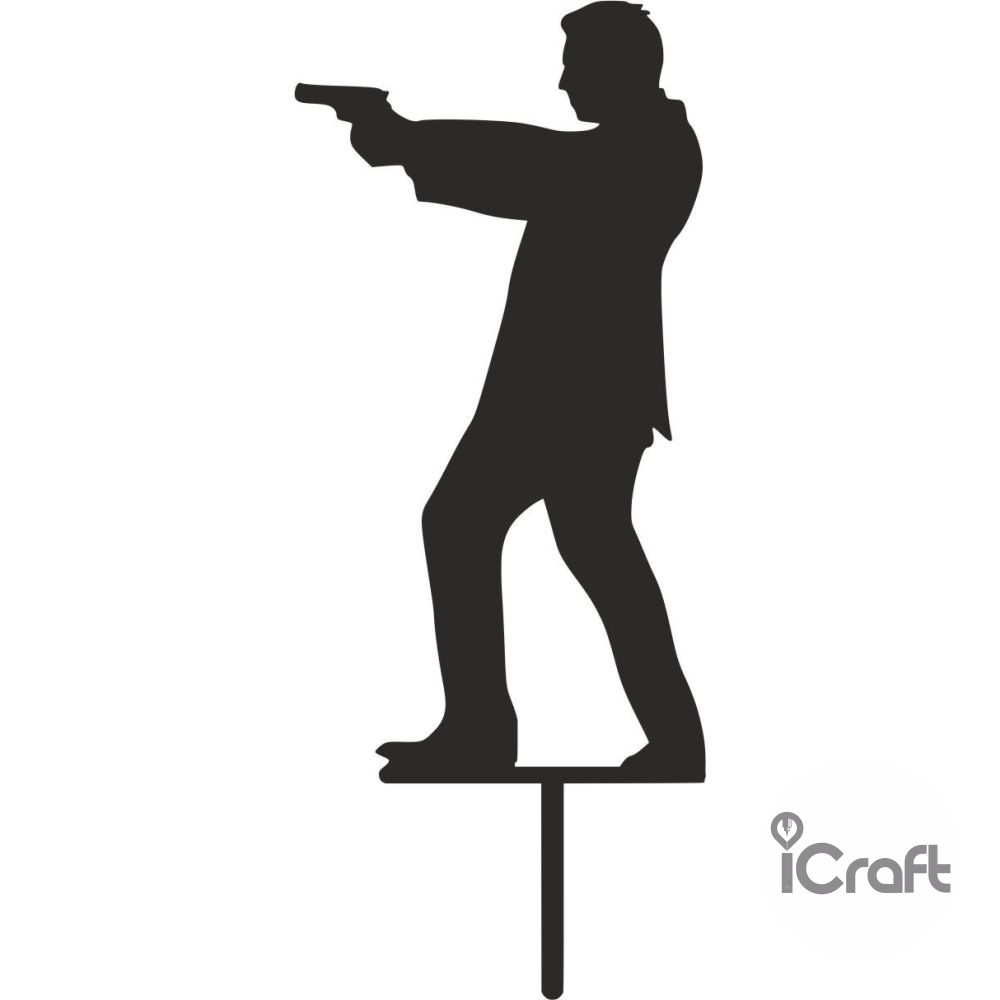 Cake Topper man with gun - 7