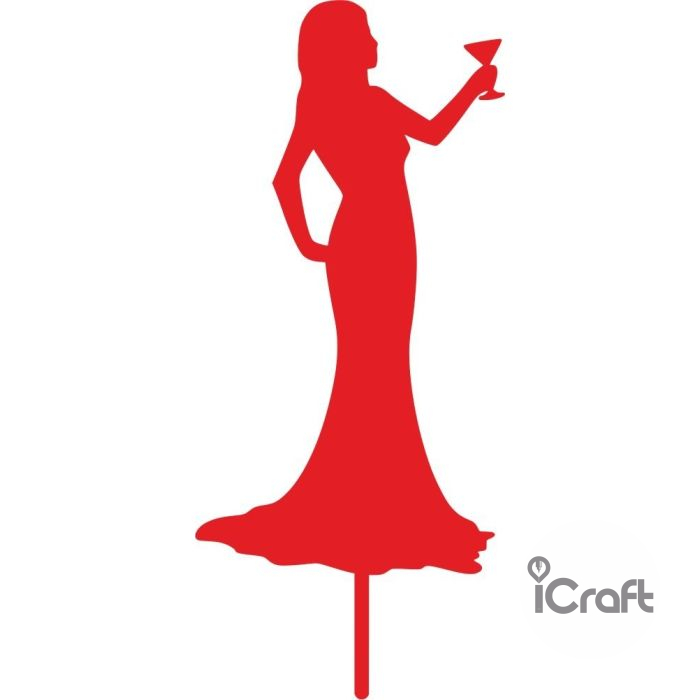 Cake Topper Woman Drink - 2