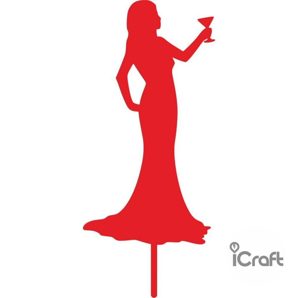 Cake Topper Woman Drink - 2