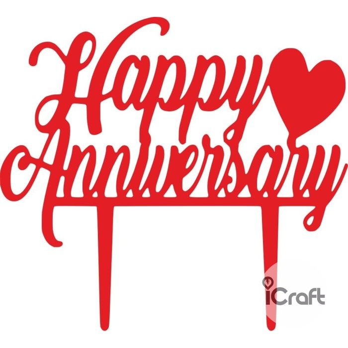 Cake Topper Happy Anniversary - 2