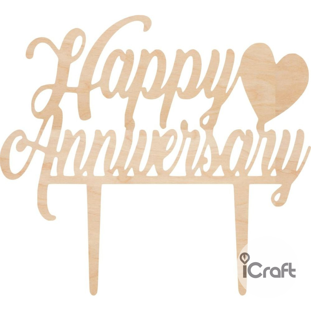 Cake Topper Happy Anniversary - 5