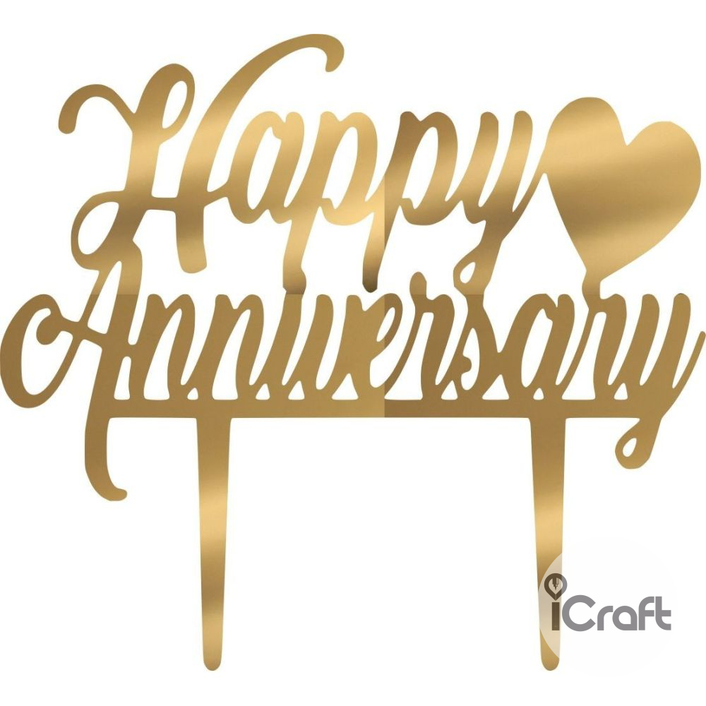 Cake Topper Happy Anniversary - 6