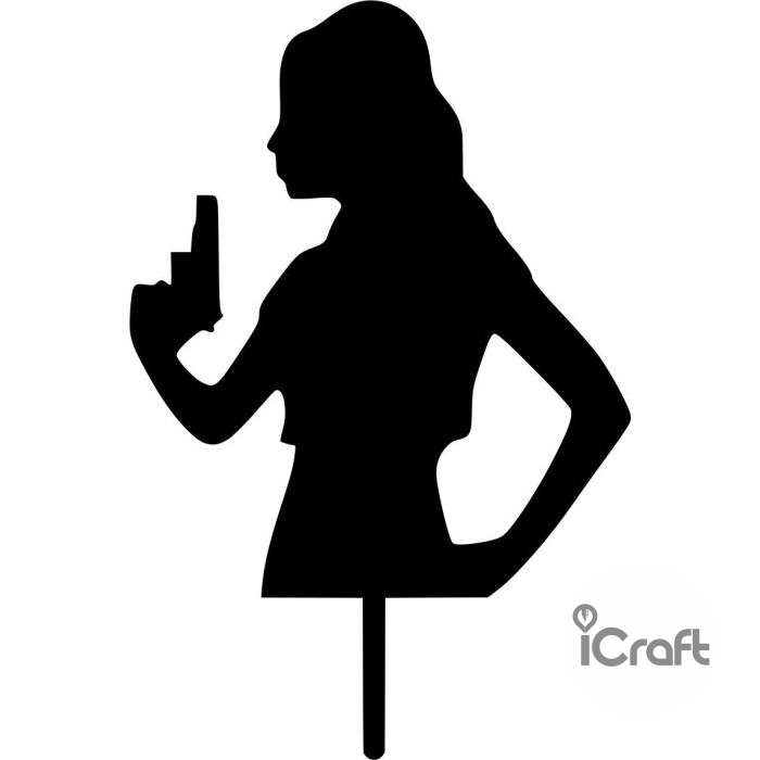 Cake Topper Woman with gun 2 - 1