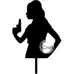 Cake Topper Woman with gun 2 - 1