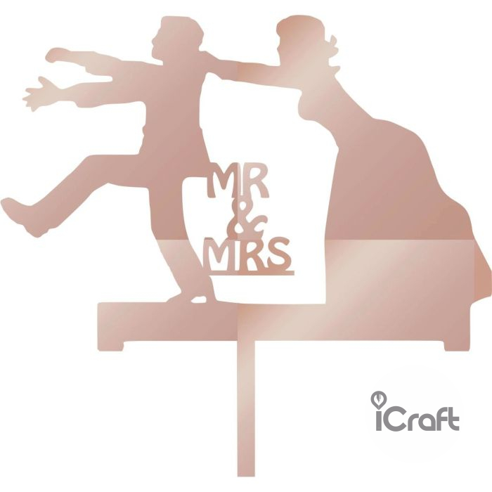 Cake Topper Mr & Mrs 6 - 8