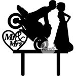 Cake Topper Mr & Mrs Moto - 1