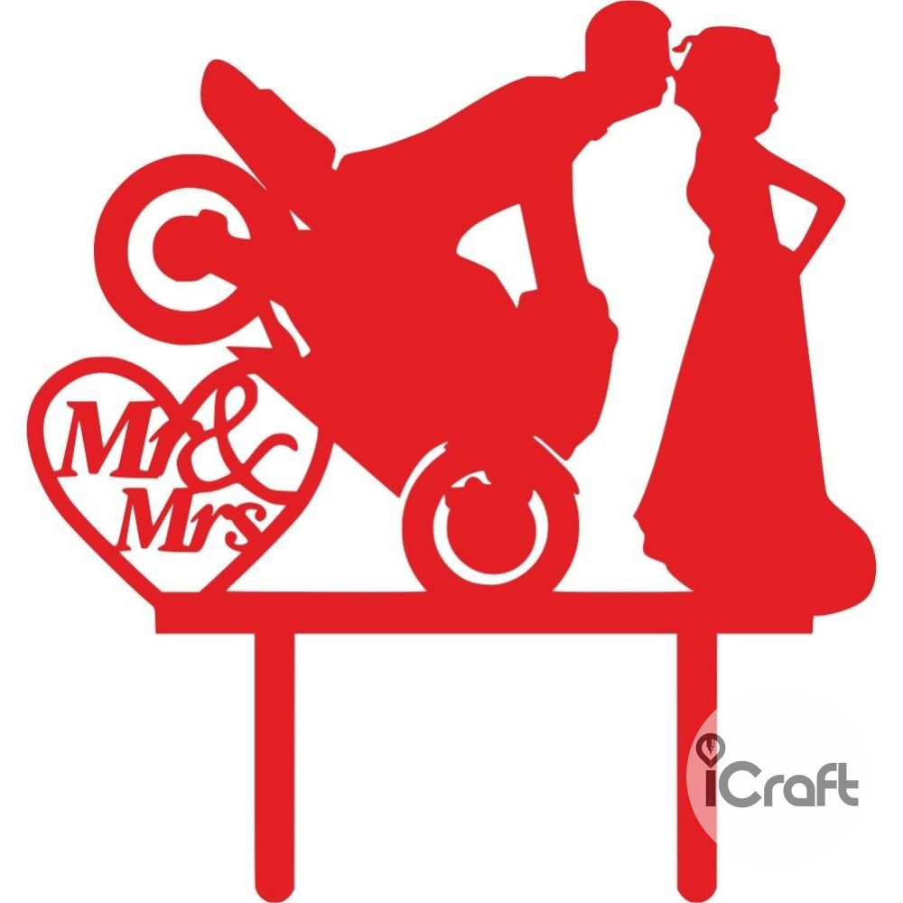 Cake Topper Mr & Mrs Moto - 2