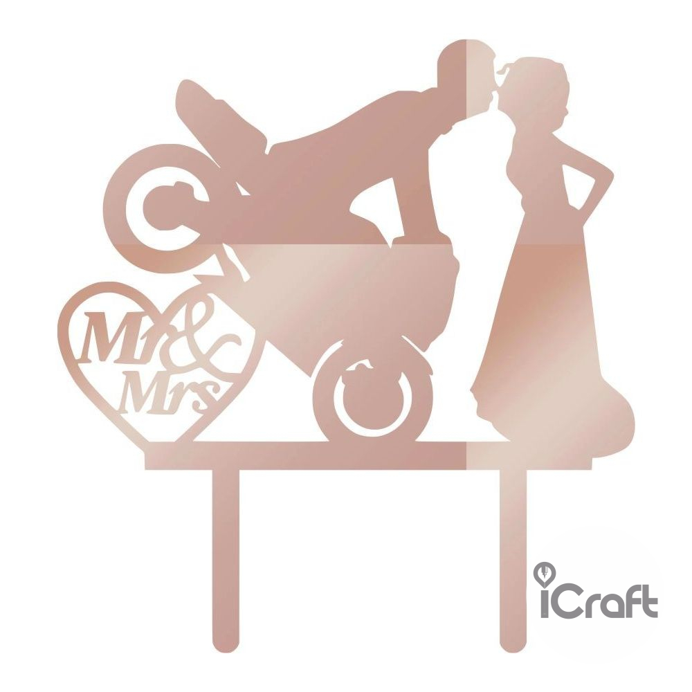 Cake Topper Mr & Mrs Moto - 8