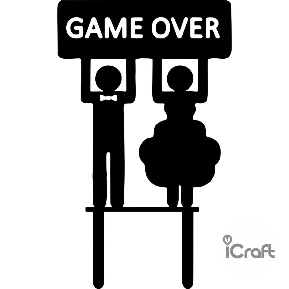 Cake Topper Game Over - 1