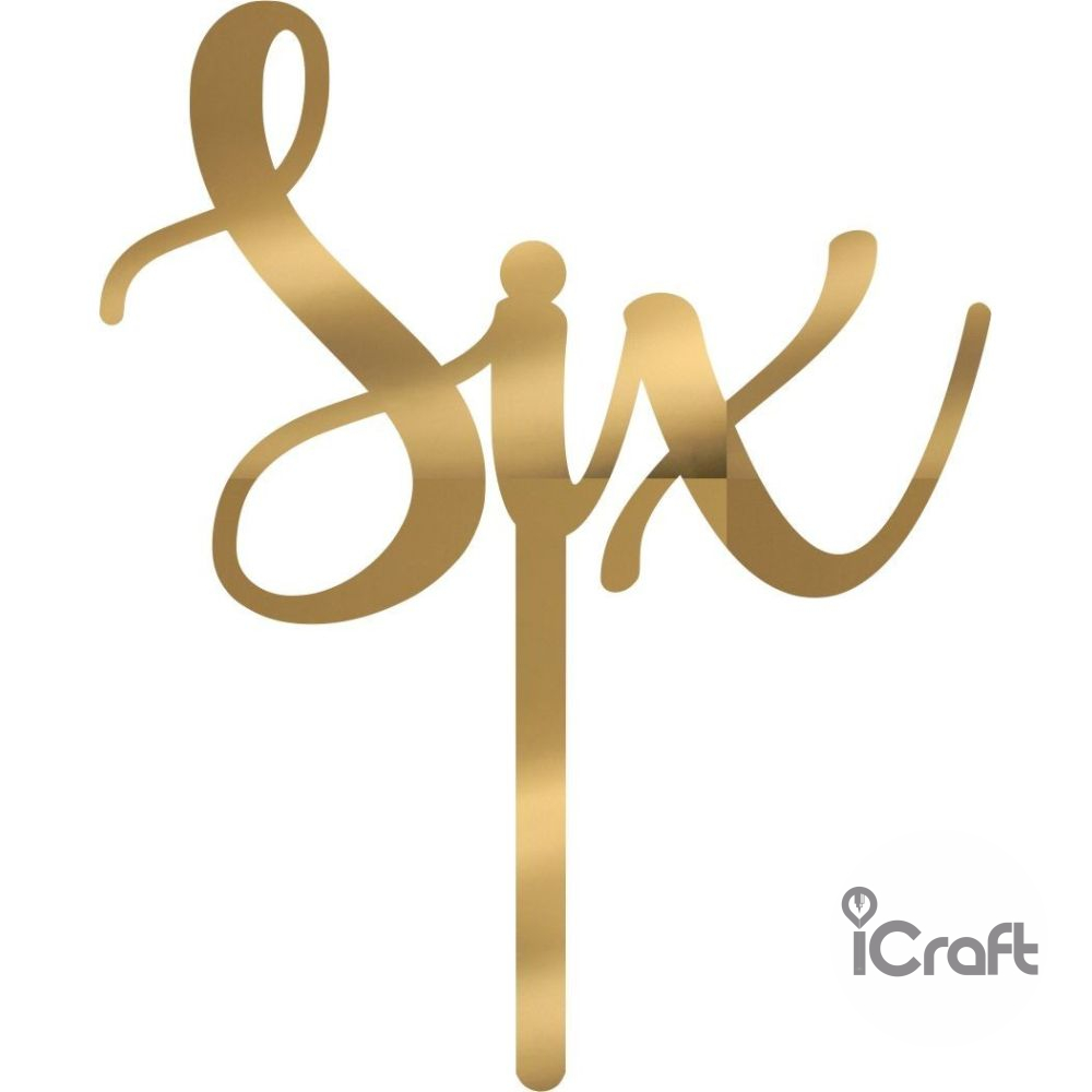 Cake Topper Six - 6