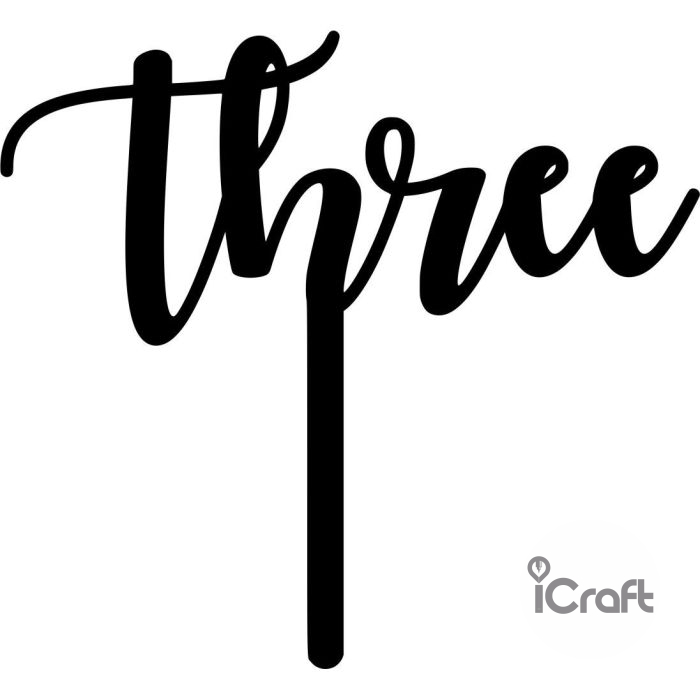 Cake Topper Three - 1