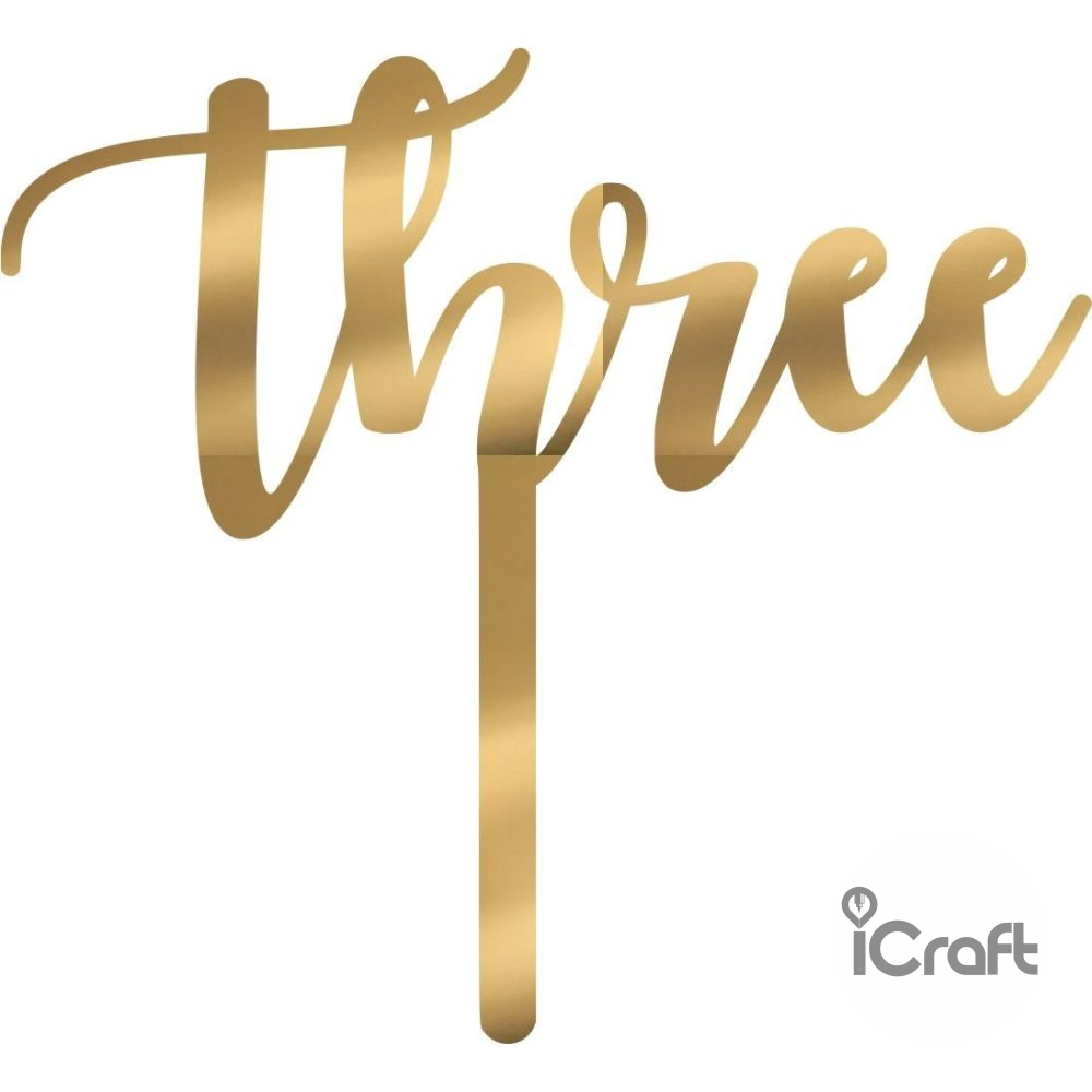 Cake Topper Three - 6