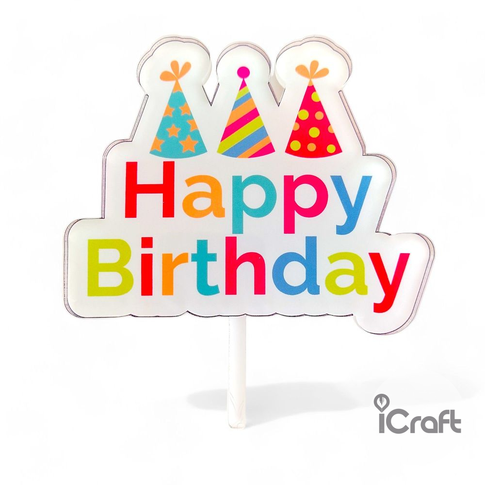 Cake Topper Color Happy Birthday - 1
