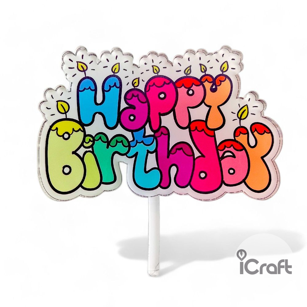 Cake Topper Color Happy Birthday 2 - 1