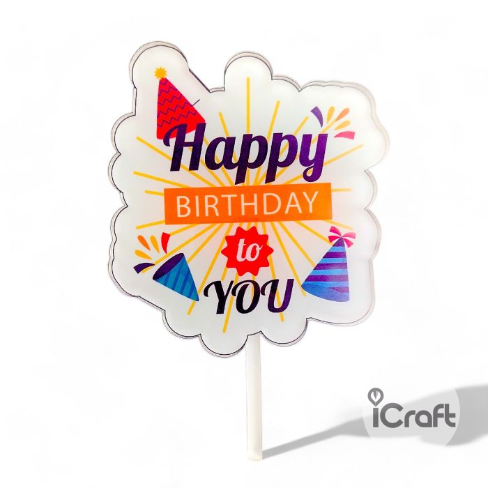 Cake Topper Color Happy Birthday to You - 1