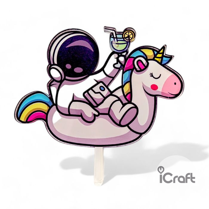 Cake Topper Astronaut & Unicorn - 1