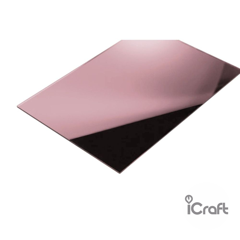Ακρυλικό Φύλλο Χυτό 3mm Ροζ Χρυσό καθρέπτης 68x50cm - 1